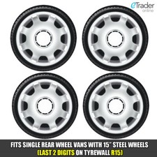 Mercedes Sprinter 15" Silver Wheel Trim Set of 4 Trims Hub Caps Covers Premium 