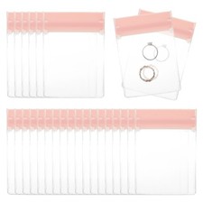 50 Pcs Anti Tarnish Jewelry Bags Pouch, 2.8 x 3.9 Inch, Pink