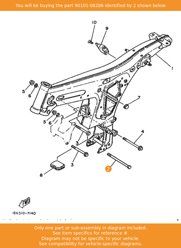 Yamaha bolt 90101 08286 oem - bolt,, 90101-08286