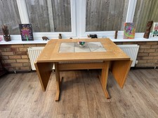 Danish Dining Table By Gangso Mobler Teak & Botanical Tiled  MCM/Vintage/Denmark
