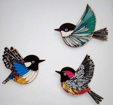 3 FLYING SONG BIRDS 2D rustic Vintage Wooden WALL HANGING Decor Sweet Items