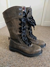 DR MARTENS TRIUMPH 1914 WOMEN'S BROWN  BOOTS UNION JACK SIZE UK 5