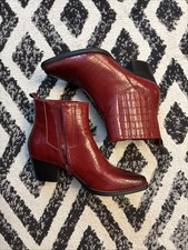 Women's Red Ankle Boots Cowboy