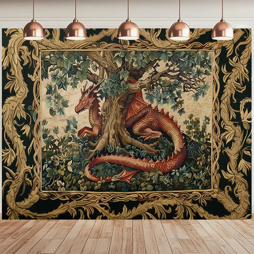 Vintage european tree dragon - vintage,