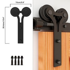 4-12FT Sliding Barn Door Hardware Kit for Single/Double Wooden Door Heavy Duty