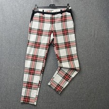 River Island woman's trousers size 8 tartan check red white punk emo
