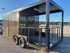 Modern Mobile Food Trailer with Porch | Catering BBQ Coffee Bar Exhibition Unit