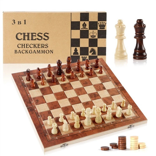 Large chess wooden - wooden, set