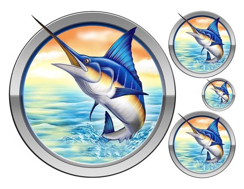 Marlin boat sticker set for - marlin,