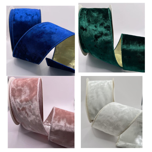 63mm wired crushed - wired, velvet