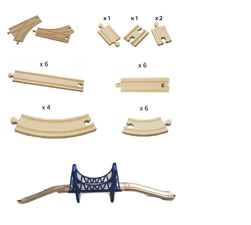 New wooden train tracks bundle - wooden,