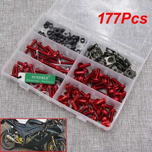 177pcs red fairing bolts - red,