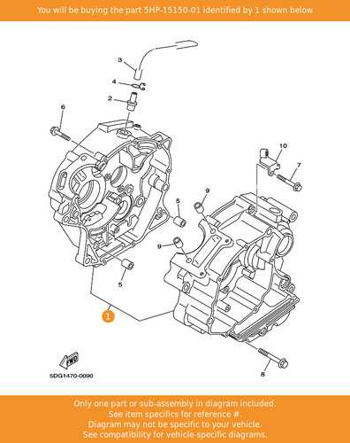 Yamaha crankcase assy - crankcase,