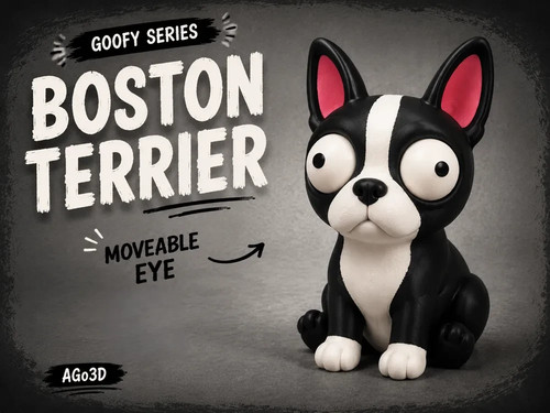 Boston terrier - boston, (moveable