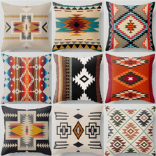 18" Vintage Turkish Aztec Geometric Cushion Cover Boho Ethnic Tribal Pillow Case