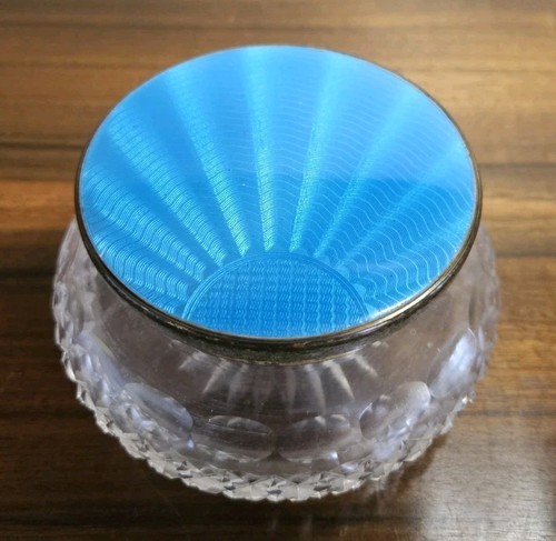 Guilloche enamel and cut glass - guilloche,