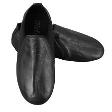 SLIP ON Jazz Shoes Dance Shoes Black Leather Neoprene Split Sole Irish Leotard