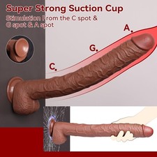 Huge Realistic 16.9 Inch Dildo Deep Pleasure XLarge Penis Adult Sex ToyXXL Brown