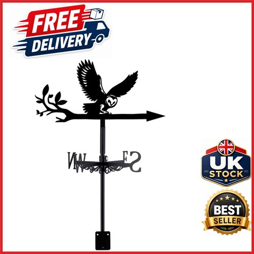 Black owl weather vane - black,