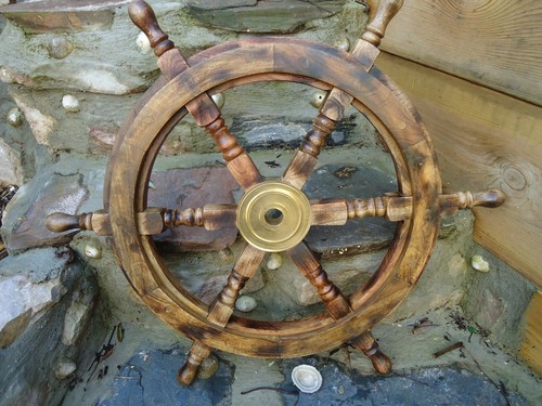 Large wooden ships wheel 24in - large,