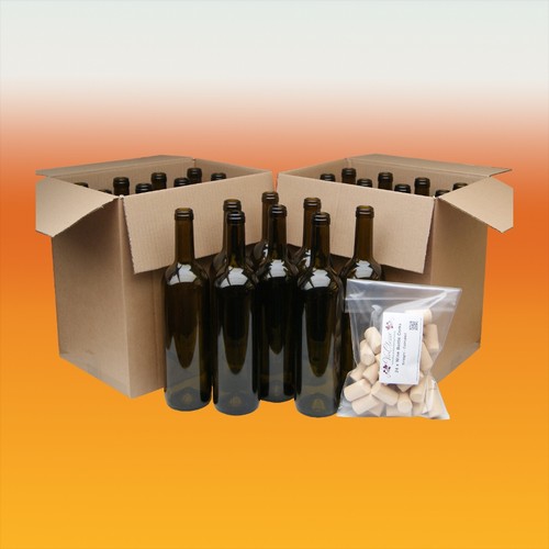 Wine bottles green box - bottles, 24