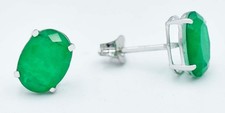 GENUINE 3.46 Cts EMERALD STUD