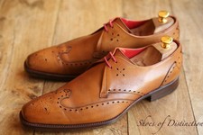 Jeffery West Tan Brown Leather Derby Brogue Lace Up Shoes UK 10 US 11 EU 44