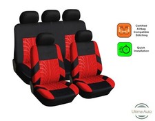 FULL SET RED FABRIC CAR SEAT