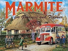 Marmite Bedford Bus  small steel sign 200mm x 150mm