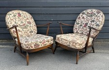 Pair Of Vintage Ercol 252 Bergere Easy Chairs / Armchairs