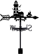 SUPERDANT Lighthouse Weather Vane - Decorative Metal Wind Direction Indicator