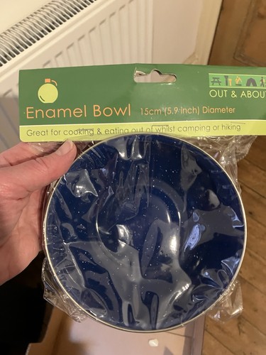 Enamel bowls 15cm and 2 - 2,