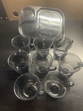 Set Of 8 sectional serving trays And Glasses / Plastic (A6)