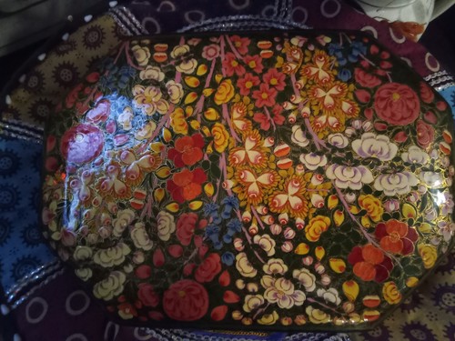 Large vintage kashmiri papier - kashmiri,