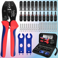 10x Solar Crimp Tool Connector Spanner PV Crimper Wire Stripper Crimping Kit *