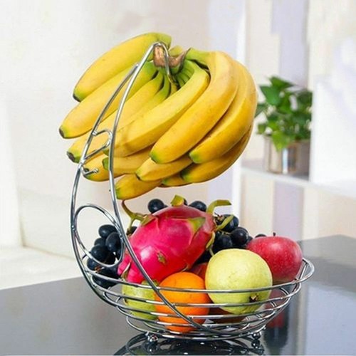 Chrome fruit basket banana - chrome,