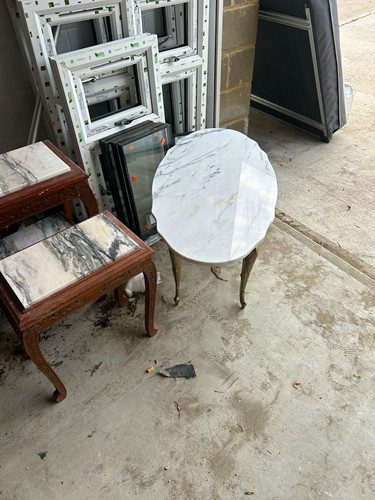 Oval coffee table - table, white