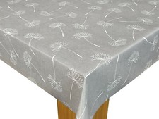 MEGAN GREY VINYL WIPE CLEAN PVC TABLECLOTH