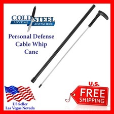 Cold Steel Cable Whip Self Defense Cane 37 inch Black