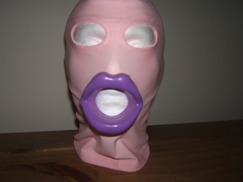 Pink spandex gimp mask - mask, with