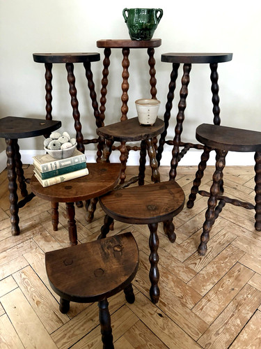 Antique demi lune stools - demi-lune,