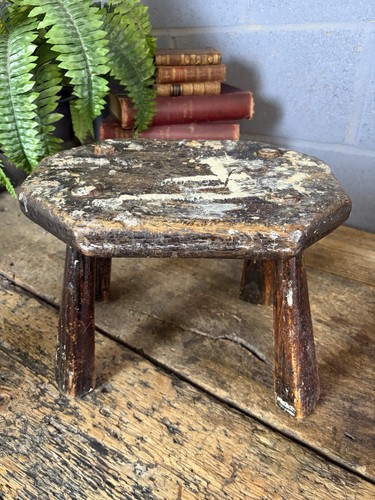 Antique vintage wooden stool - antique,