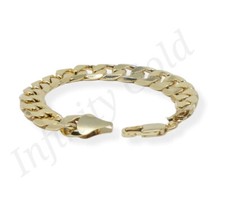 Mens 9ct Gold XP 9mm Classic Curb Bracelet, 9inch length