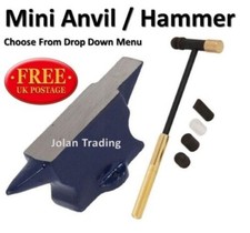 HAMMER & MINI ANVIL TOOL SET JEWELLERY CRAFTING HOBBY SHAPING MODEL MAKING
