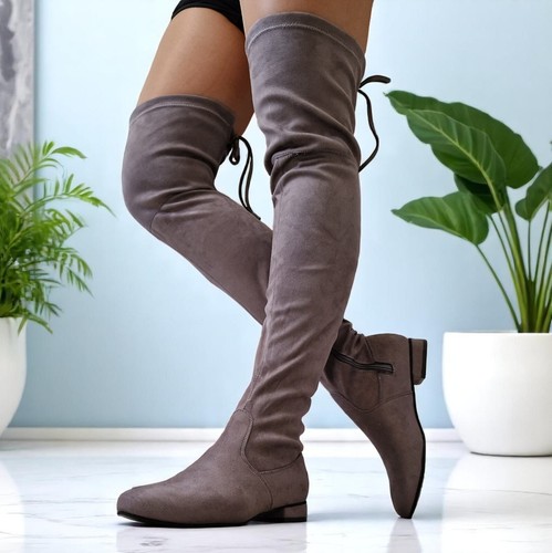 Womens grey thigh high - thigh,