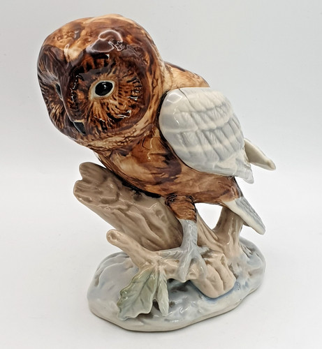 Vintage porcelain owl figurine - vintage,