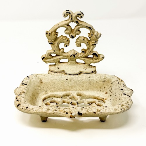 Antique cast iron soap dish - antique,