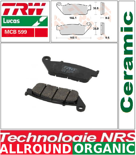 Set rear brake pads trw - set,