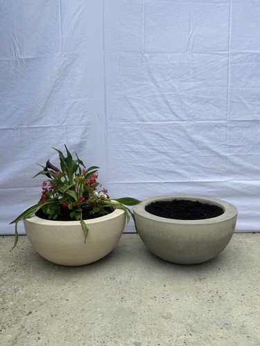 Concrete bowl planter cement - bowl,
