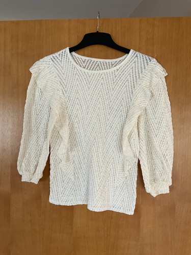 Zara cream frill lace - lace, top